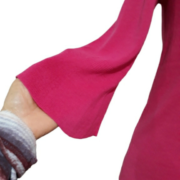 Talbots knit 3/4 sleeve fuchsia Top size small - Picture 4 of 9